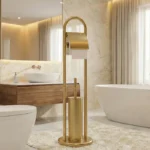 Freestanding Toilet Paper Holder And Brush Set