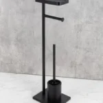 Freestanding Toilet Paper Holder And Brush Set