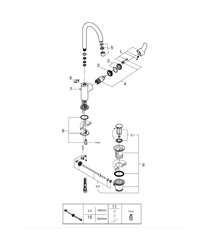 GROHE BauEdge Single Lever Basin Mixer 23760 - Image 2