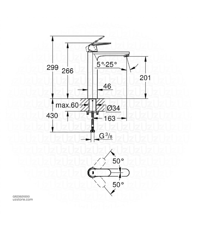 GROHE Cosmo Single Lever Basin Mixer 23921 - Image 3