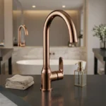 M.A 1250-3 High Neck Curved Basin Mixer Single Lever Faucet