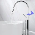 85043 High Neck Gooseneck Basin Mixer Single Lever Faucet