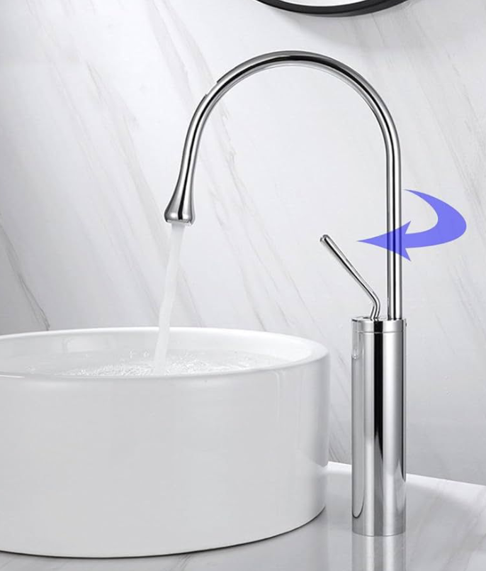 85043 High Neck Gooseneck Basin Mixer Single Lever Faucet
