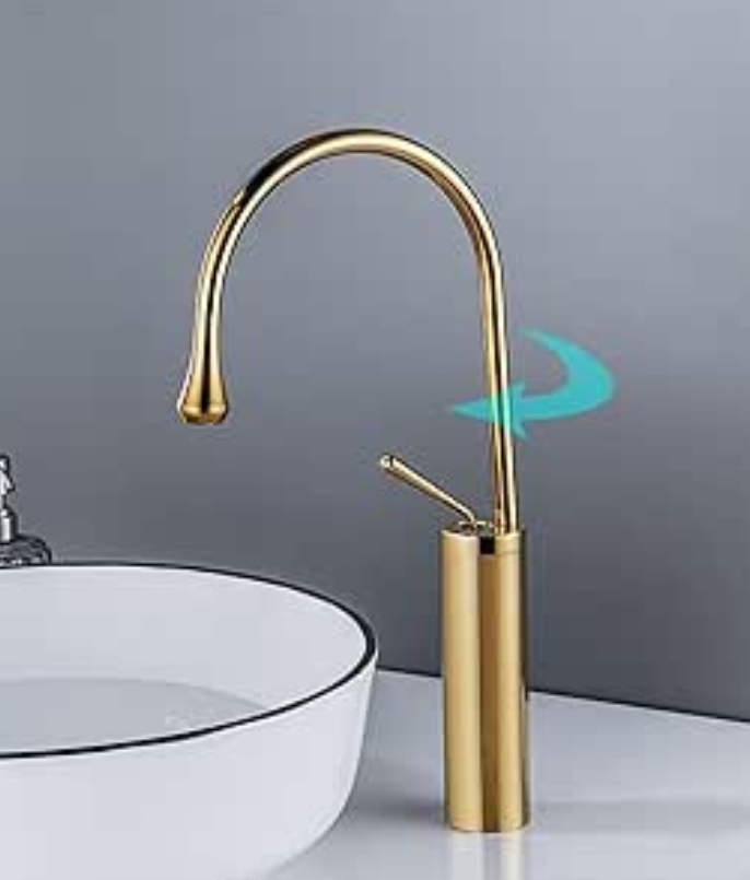 85043 High Neck Gooseneck Basin Mixer Single Lever Faucet - Image 3