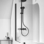 Round Head Shower Black & Chrome
