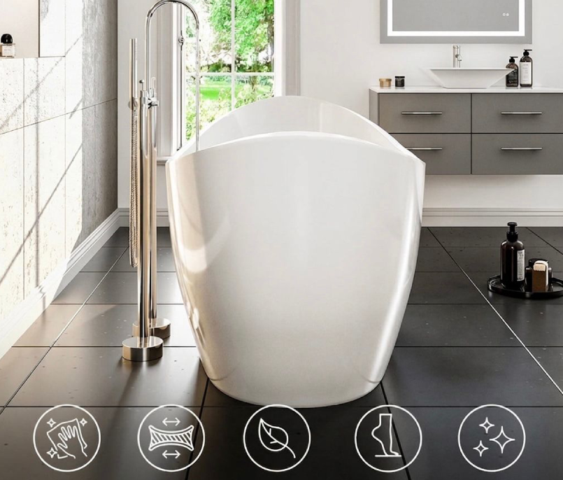 SKY-T Modern Oval Freestanding Bathtub