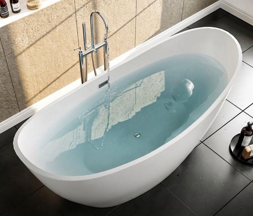 SKY-T Modern Oval Freestanding Bathtub