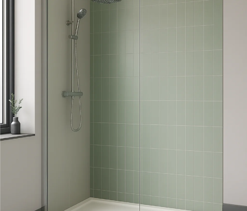 Fixed Shower Partition transparent