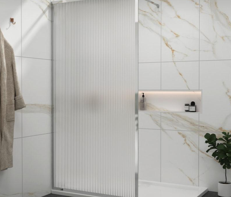 Framed Fluted Glass Shower Screen