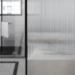 Framed Fluted  Glass Shower Screen
