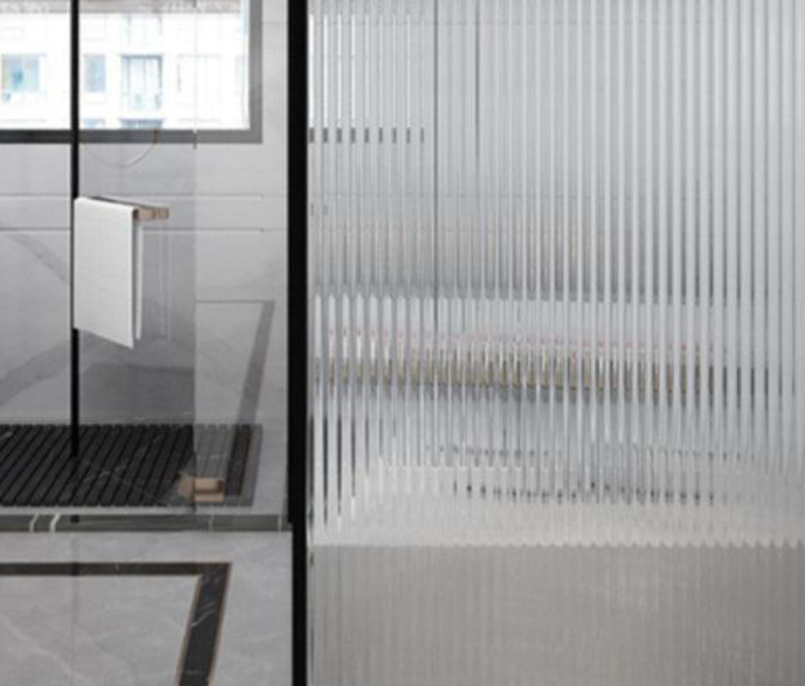 Framed Fluted Glass Shower Screen