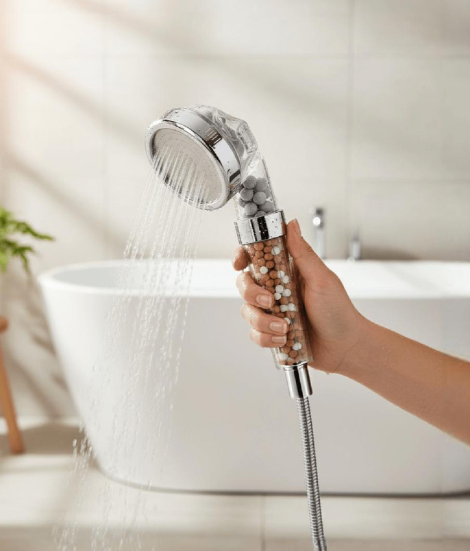 Mineral Filter Hand Shower – High Pressure Spa Experience