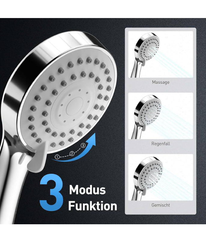 ZS0502 FUEGO Hand Shower Set – Multi Spray with Hose